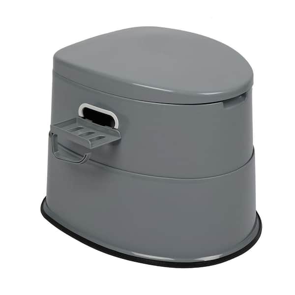 Non-Electric Portable Waterless Toilet with Non-Slip Mat Grey