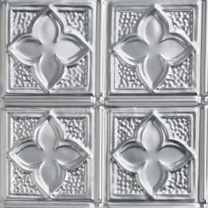 Take Home Sample - Clover Lacquered Steel 1 ft. x 1 ft. Decorative Tin Style Lay-in Ceiling Tile (1 sq. ft./case)