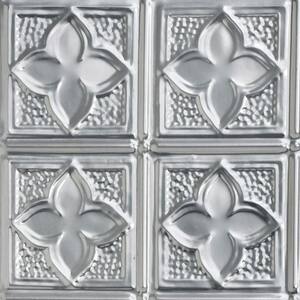 Take Home Sample - Clover Lacquered Steel 1 ft. x 1 ft. Decorative Tin Style Nail Up Ceiling Tile (1 sq. ft./case)