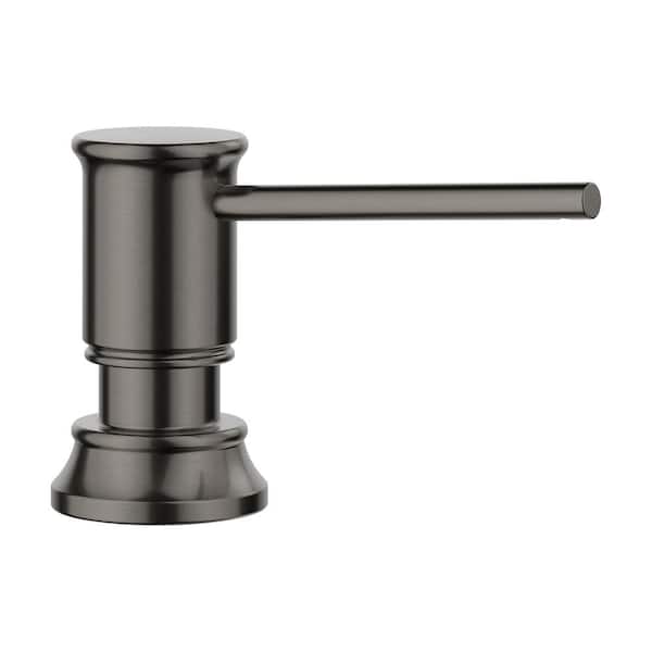 Empressa Deck-Mounted Soap and Lotion Dispenser in Satin Dark Steel