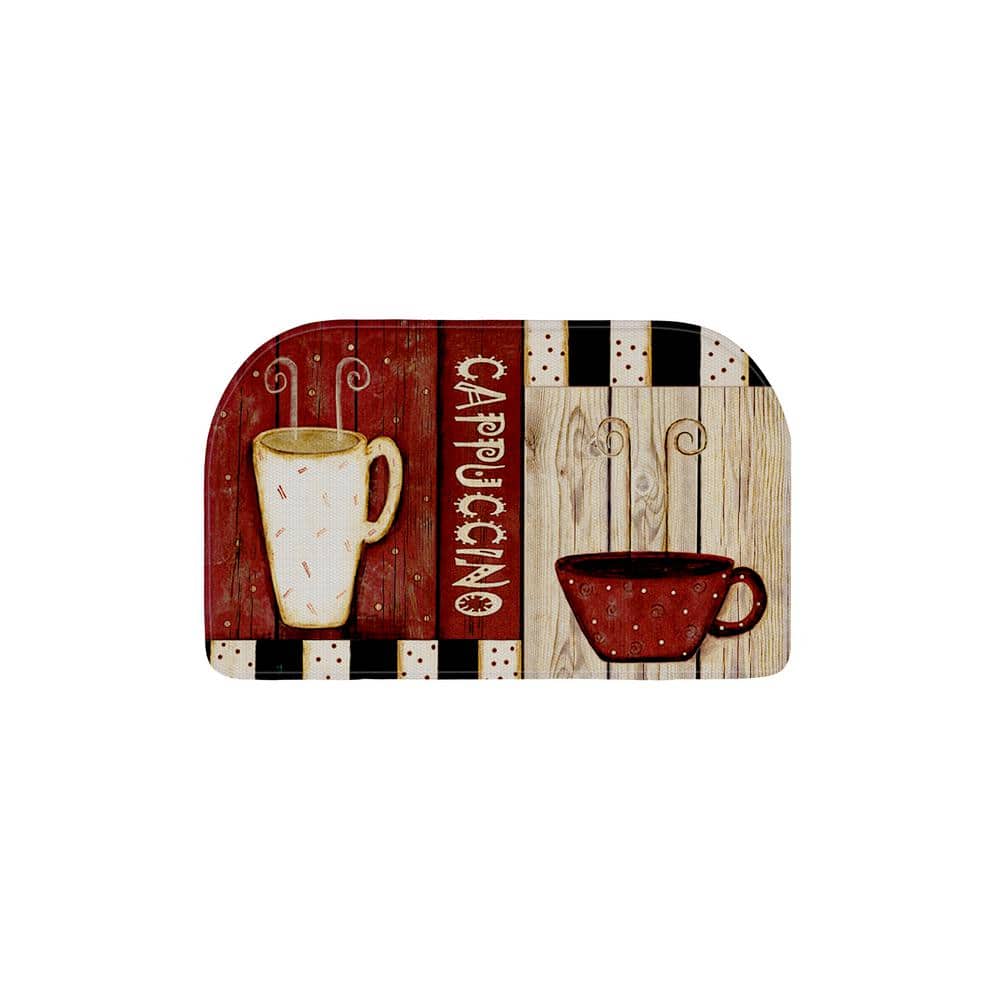 EverGrace Cappuccino Semi Circle Kitchen Mat 18in.x 30in. EG2008KM3030