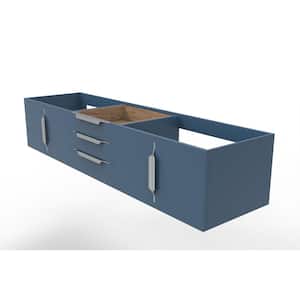 Alpine 71.75 in. W x 18.75 in. D x 14.25 in. H Bath Vanity Cabinet without Top in Matte Blue with Chrome Trim