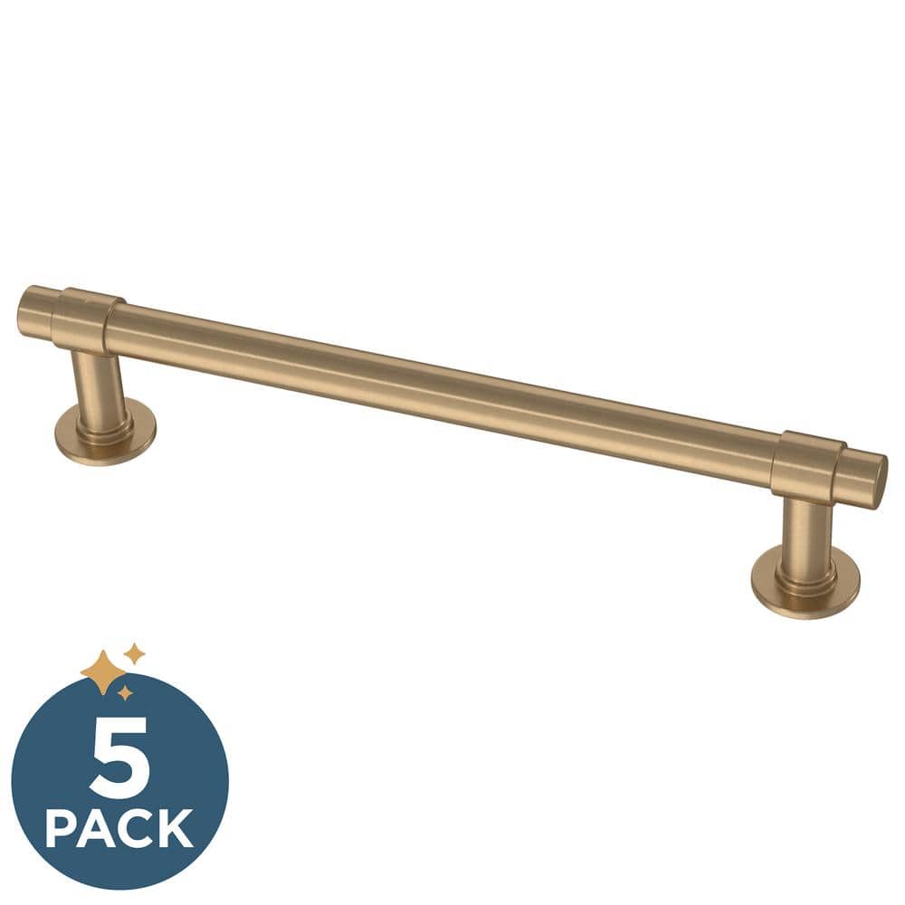 5-Pack 5-1/16 in. (128mm) Classic Cabinet Bar Pulls in Champagne Bronze wit