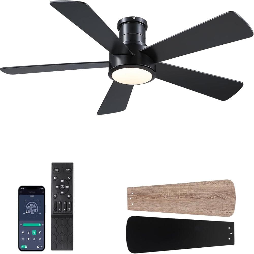 52-inch black ceiling fan with lights, three-speed, LED,6 levels, remote control, suitable for the living room price history on PriceWatchPro