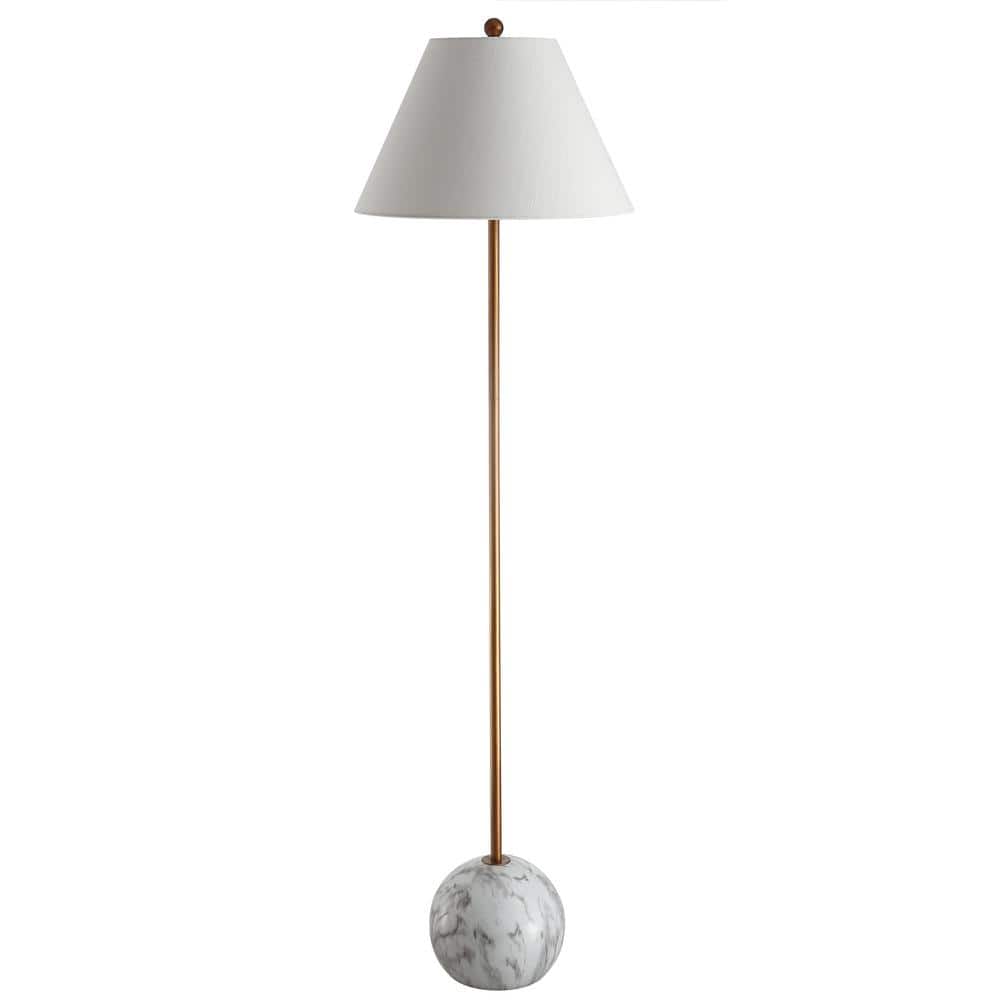 Elegant Shibumi Gold/White Resin & Metal LED Floor Lamp