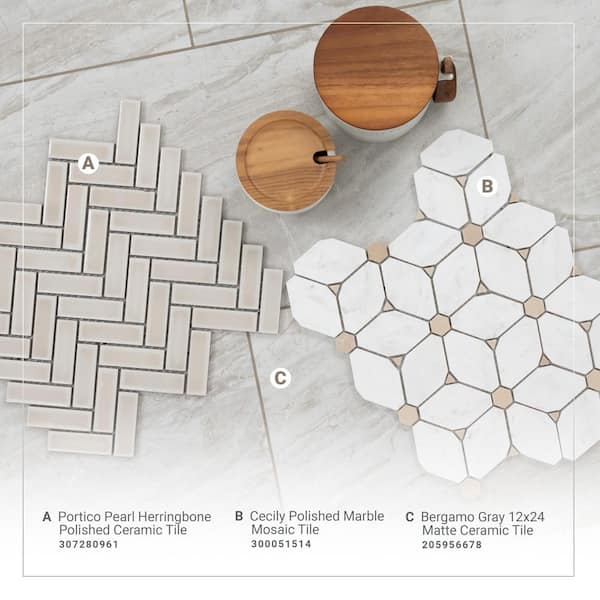 MSI Bergamo Gris 12 in. x 24 in. Matte Ceramic Floor and Wall Tile (16 sq. ft. / case) MSI Bergamo Gris 12 in. x 24 in. Matte Ceramic Floor and Wall Tile (16 sq. ft. / case)