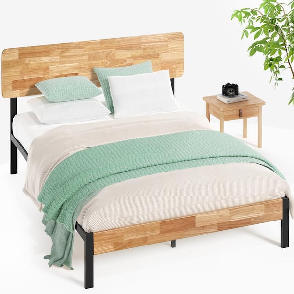 Zinus Olivia Metal And Wood Platform, Metal And Wood Platform Bed Frame Queen