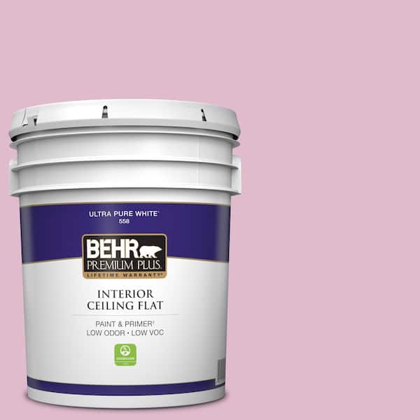 BEHR PREMIUM PLUS 5 gal. #M130-3 Wild Geranium Ceiling Flat Interior Paint