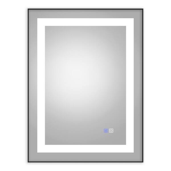 Unbranded 32 in. W. x 24 in. H Rectangle Framed Wall Bathroom Vanity Mirror in Black