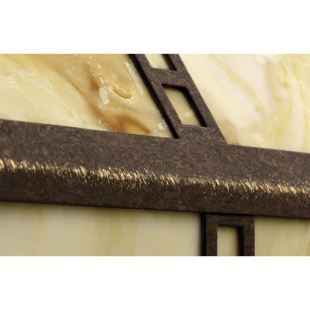 Weathered Bronze Arts and Crafts Wall Lantern with Honey Art Glass