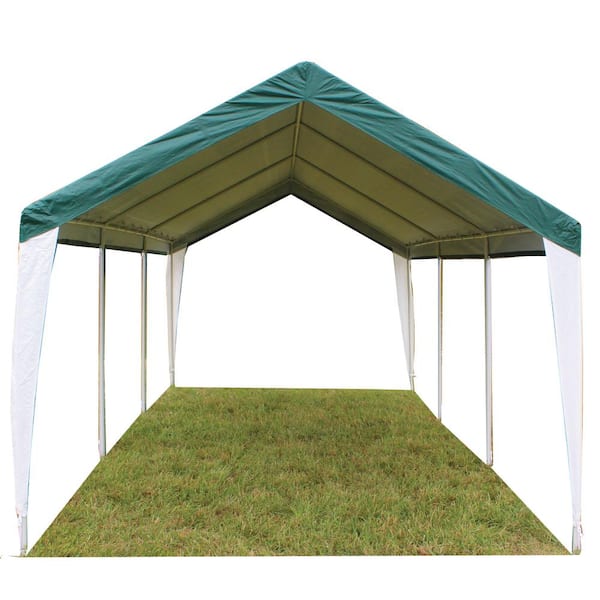 King Canopy Universal 10 ft. x 20 ft. 8-Leg Canopy with Green/White Cover