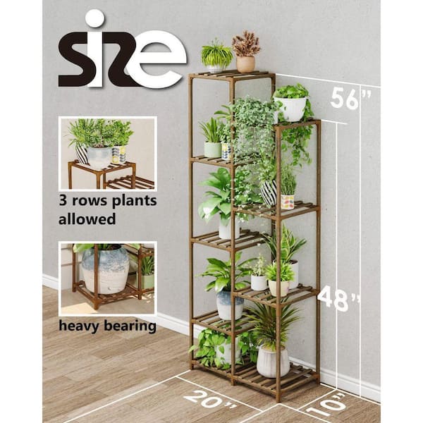 Wooden Corner Plant Rack for Living Room, Balcony and Garden (9