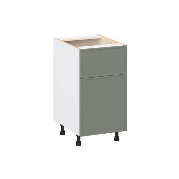 Fairview 18 in. W x 24 in. D x 34.5 in. H Assembled Slim Shaker Base Kitchen Cabinet in Moss Green with 10 in. Drawer