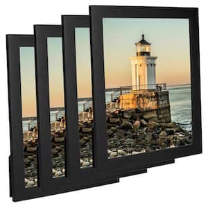 8 in. x 10 in. 4-Pack Black Linear Classic Wood Picture Frame