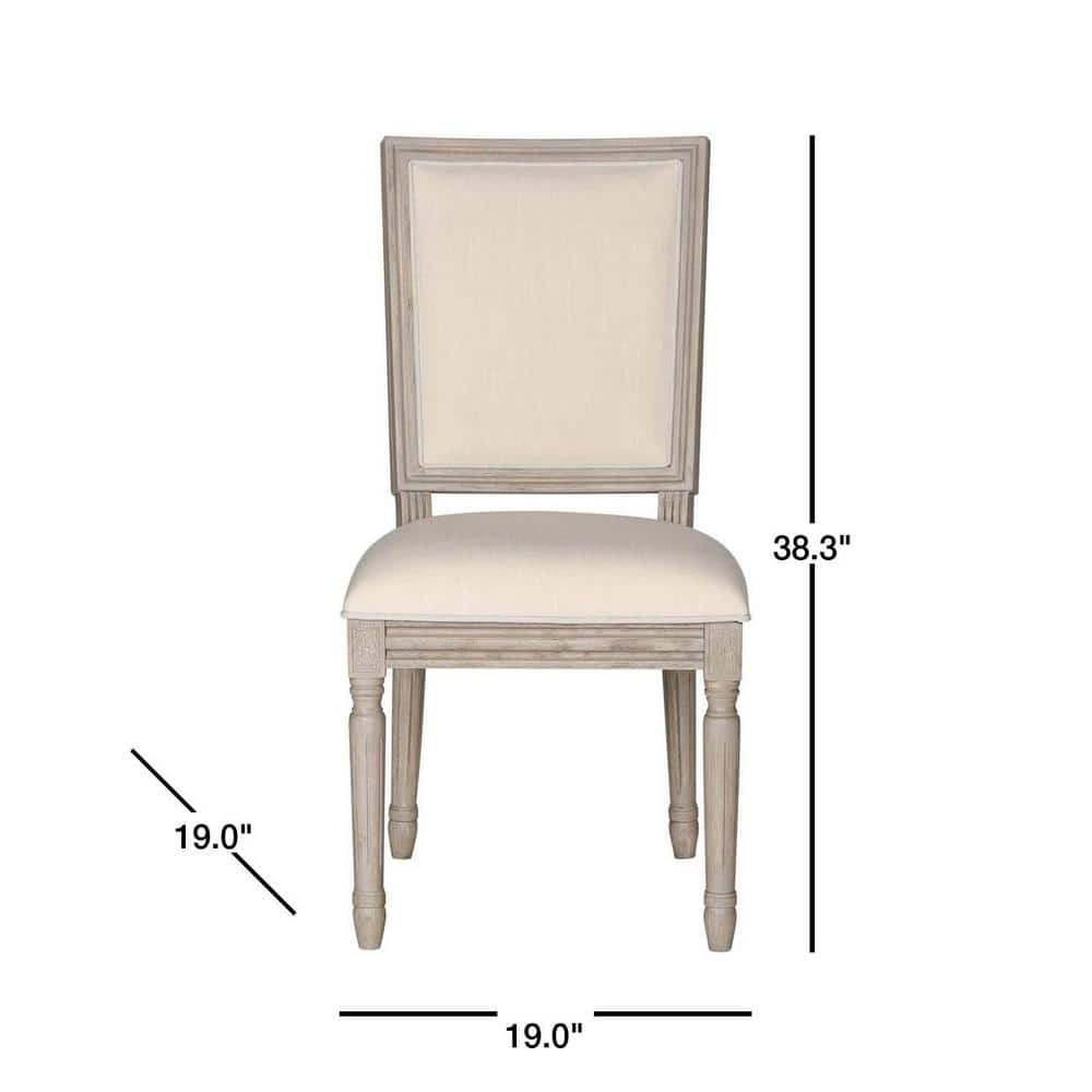 Buchanan Beige Linen Upholstered Side Chair Set
