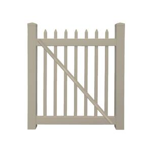 Weatherables Abbington 4 ft. W x 3 ft. H White Vinyl Picket Fence Gate Kit
