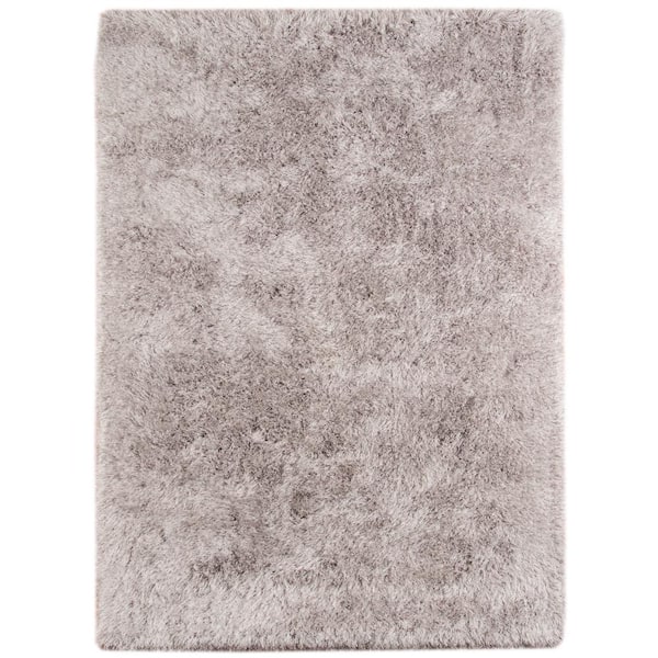 Amer Rugs Melita Anne Light Gray 5 ft. x 3 ft. Transitional Solid Shag ...