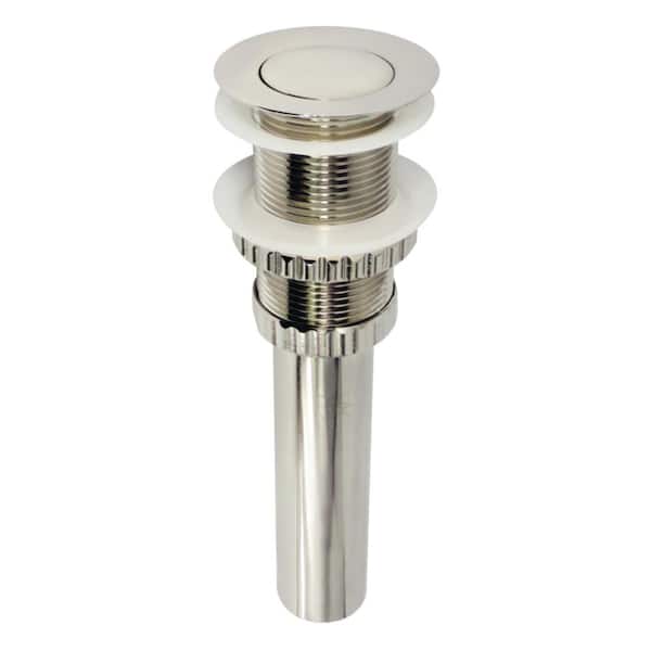 Kingston Brass Coronet Push Pop-Up Bathroom Sink Drain in Polished Nickel without Overflow