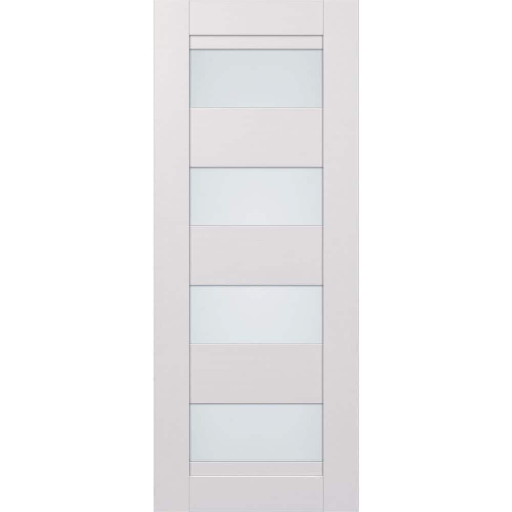 Della N 32 in. x 80 in. No Bore 4-Lite Frosted Glass Bianco Noble Solid Composite Core Wood Interior Door Slab price history on PriceWatchPro