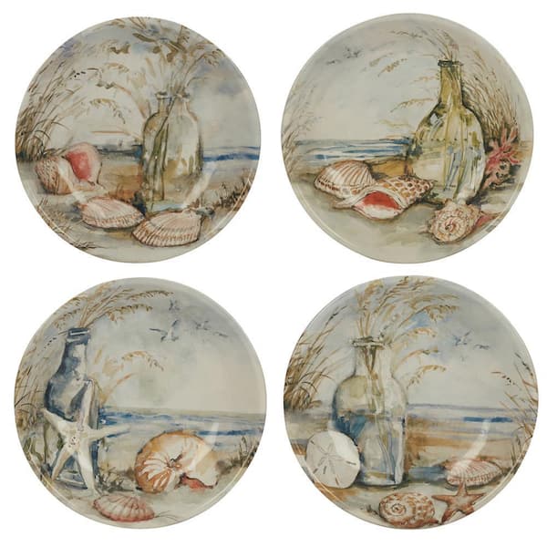 Coastal Landscape 36 fl.oz. Assorted Colors Earthenware Soup Bowl Set Of 4