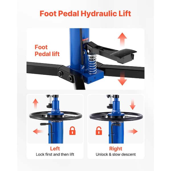 JACK VEVOR Hydraulic Transmission Jack, 1660 lbs. / 0.75 Ton Lifting
