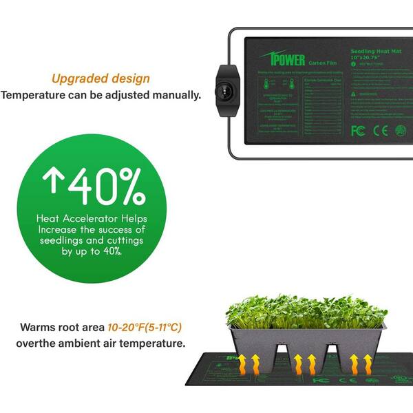 Seeded Starter Seedling Heat Mat Warmer With WiFi Thermostat Temperature  Control