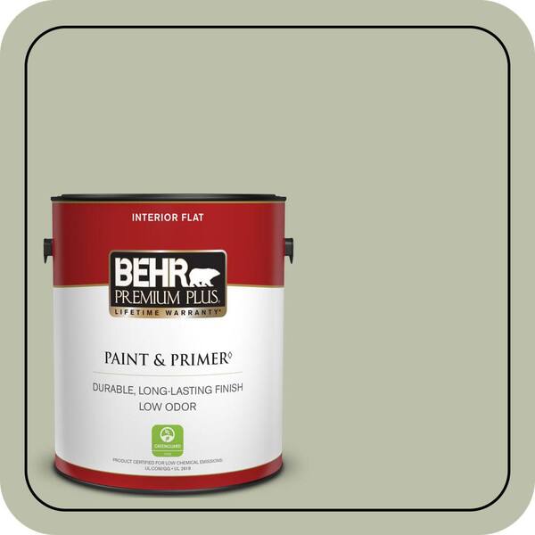 BEHR PREMIUM PLUS 1 gal. #S380-3 Urban Nature Flat Low Odor Interior Paint & Primer
