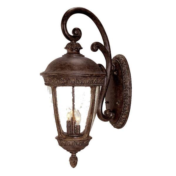 Acclaim Lighting Fleur de Lis Collection Wall-Mount 3-Light Outdoor Black Coral Light Fixture-DISCONTINUED