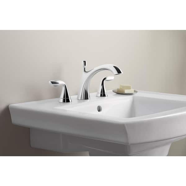 Widespread 2-Handle Bathroom Faucet Brushed Nickel KOHLER Williamette 8 in 
