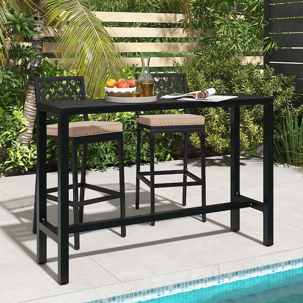 Metal patio store bar table