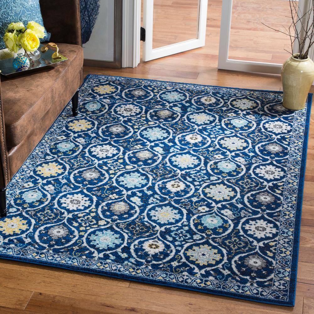 Royal Ivory Rectangular Synthetic Stain-Resistant Area Rug