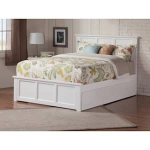 Madison White Queen Platform Bed with Matching Foot Board with 2-Urban Bed Drawers
