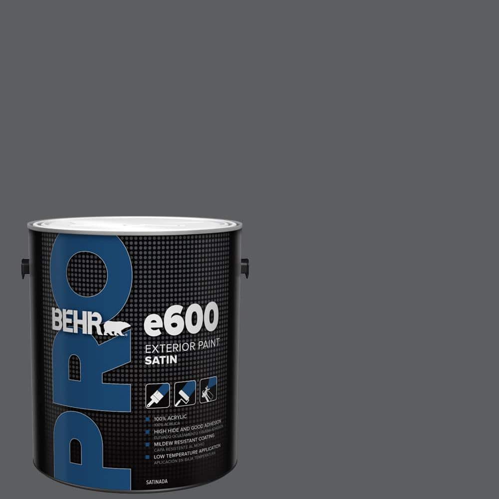 BEHR PRO 1 gal. N5006 Graphic Charcoal Satin Enamel Exterior Paint