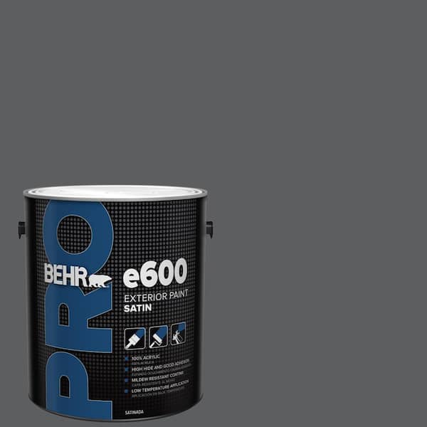 BEHR PRO 1 gal. #N500-6 Graphic Charcoal Satin Enamel Exterior Paint