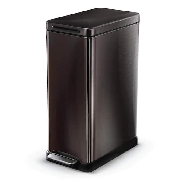 Gardens 11.9 Gallon Trash Can, Plastic Step On Kitchen Trash Can, Black shops