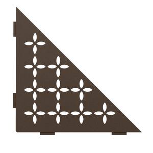 Shelf-E Bronze Coated Aluminum Floral Triangular Corner Shelf