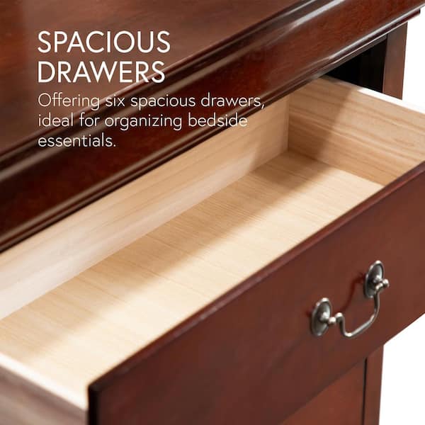Furniture of America Burkhart Black 6-Drawer 58.38 in. W