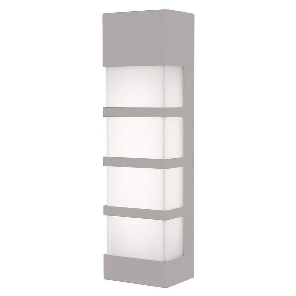 State 17.01 in. Textured Grey Outdoor Hardwired Coach Sconce with Integrated LED price history on PriceWatchPro