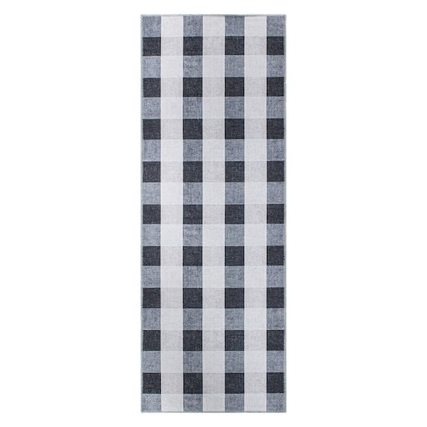 World Rug Gallery Contemporary Checkered Machine Washable 2'6