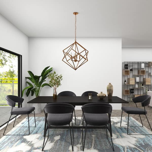 Litton Lane 40-Watt Integrated LED Gold Metal Caged 4 Light