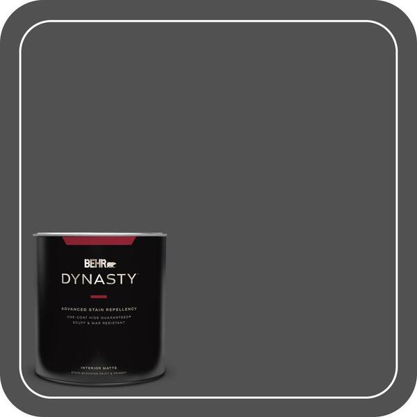 BEHR DYNASTY 1 qt. #N460-7 Space Black Matte Interior Stain-Blocking Paint and Primer