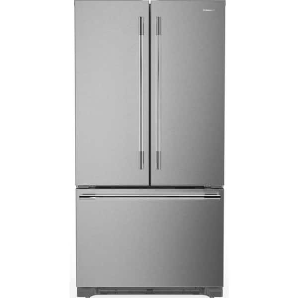 36 in. 22 cu. ft. Counter-Depth French Door Refrigerator in PrintShield Stainless with Internal Water Dispenser
