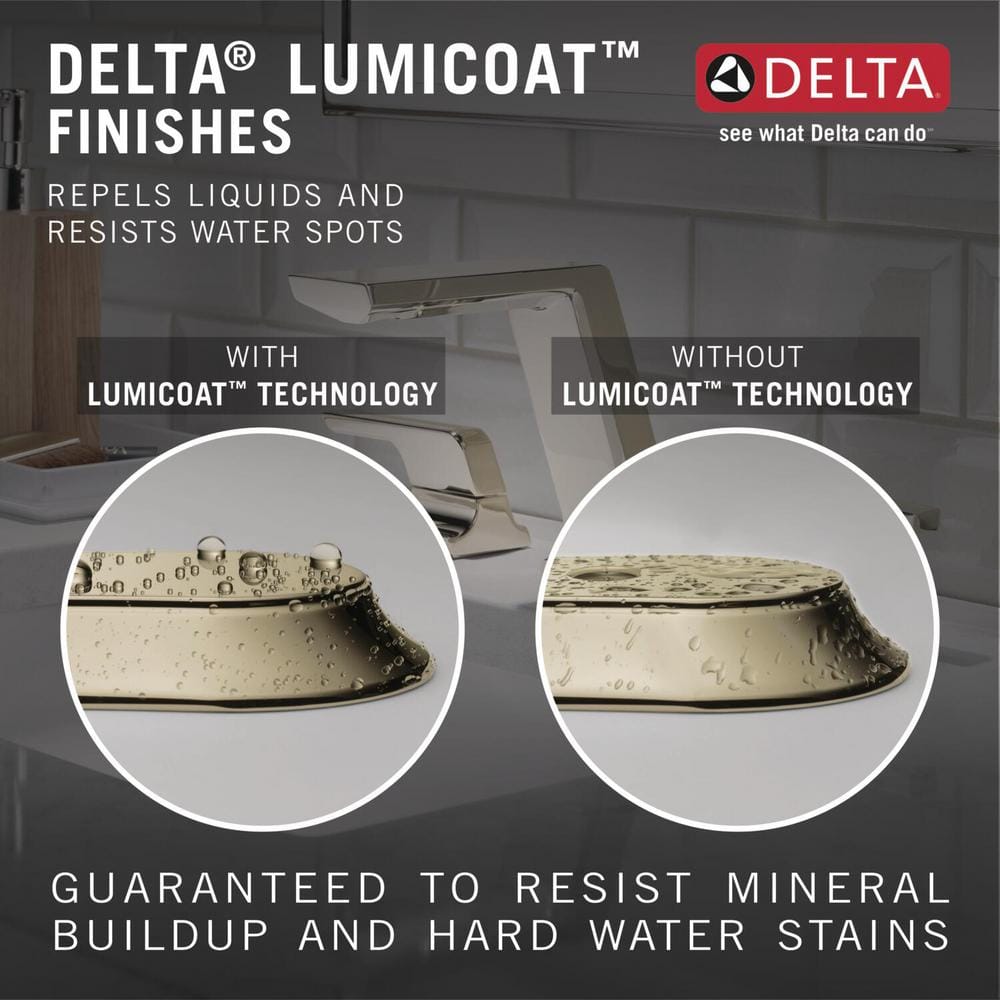 Delta Pivotal Mid-Height Vessel Bathroom Faucet in Lumicoat Polished Nickel