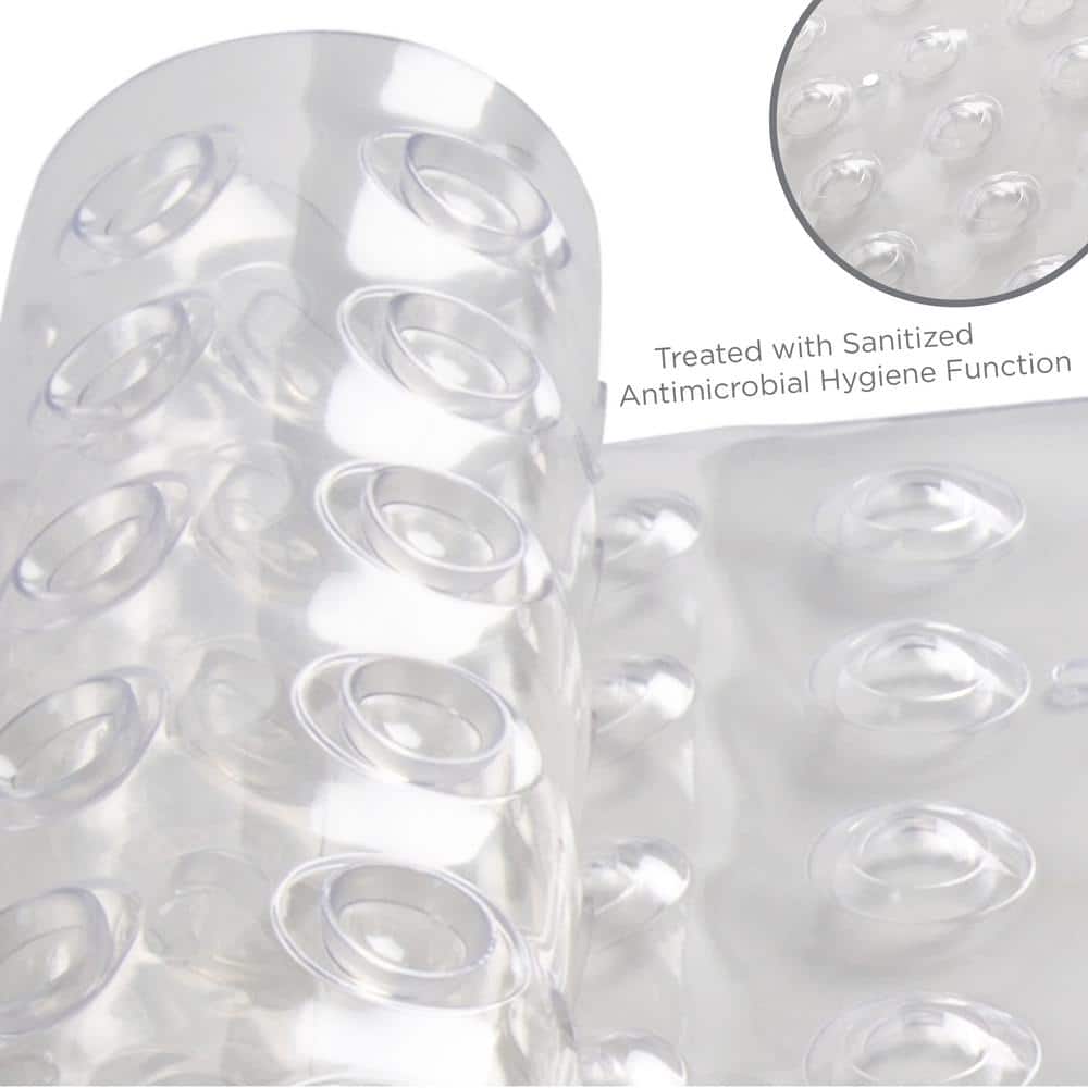 Clear Antimicrobial Non-Slip PVC Shower Mat