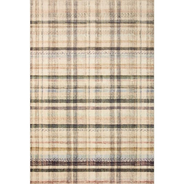 Chris Loves Julia Humphrey Ivory/Multi 2 ft. x 3 ft. 6 in. Rectangle Modern Farmhouse Plaid Area Rug