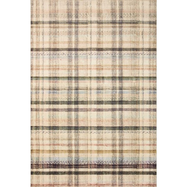 Loloi Chris Loves Julia Humphrey Ivory/Multi 8 ft. 3 in. x 11 ft. 3 in. Modern Farmhouse Plaid Area Rug