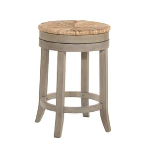 Irving 24 in. Weathered Gray Swivel Counter Stool