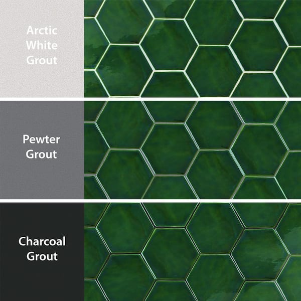 Merola Tile Viva Hex Antic Verde 5-7/8 in. x 6-3/4 in. Ceramic