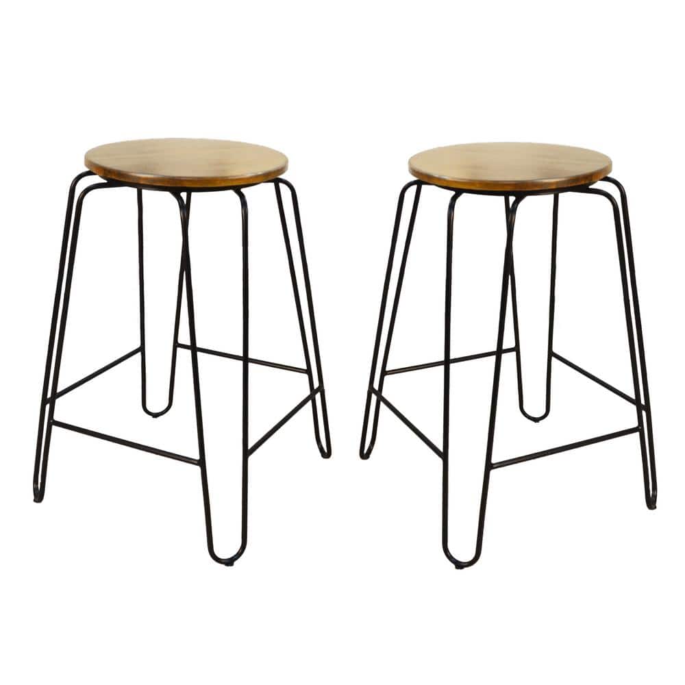Carolina Cottage Ethan 24 In Maple Stacking Stool Set Of 2 Ht5002 24mapbk The Home Depot