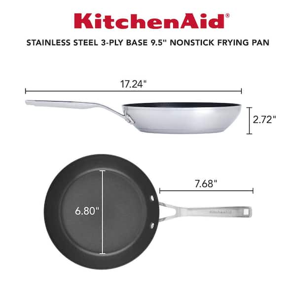 KitchenAid Stainless Steel Nonstick Frying Pan/Skillet, 8 Inch, Brushed  Stainless Steel